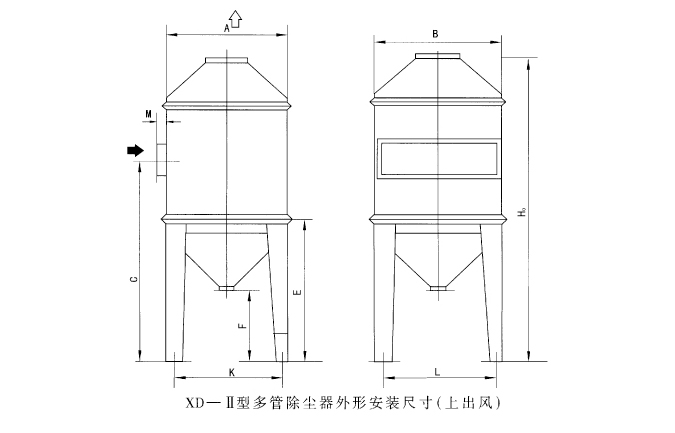 XD-II型陶瓷多管旋風(fēng)除塵器