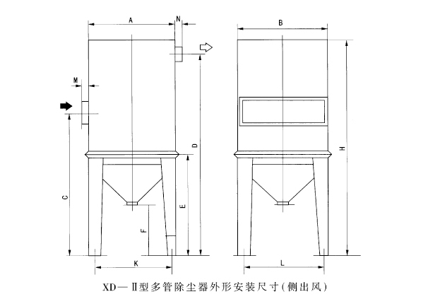 XD-II型陶瓷多管旋風(fēng)除塵器